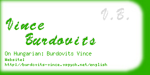 vince burdovits business card